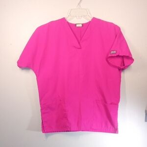 Cherokee Workwear Women's Dark Pink Scrub Top Size Small